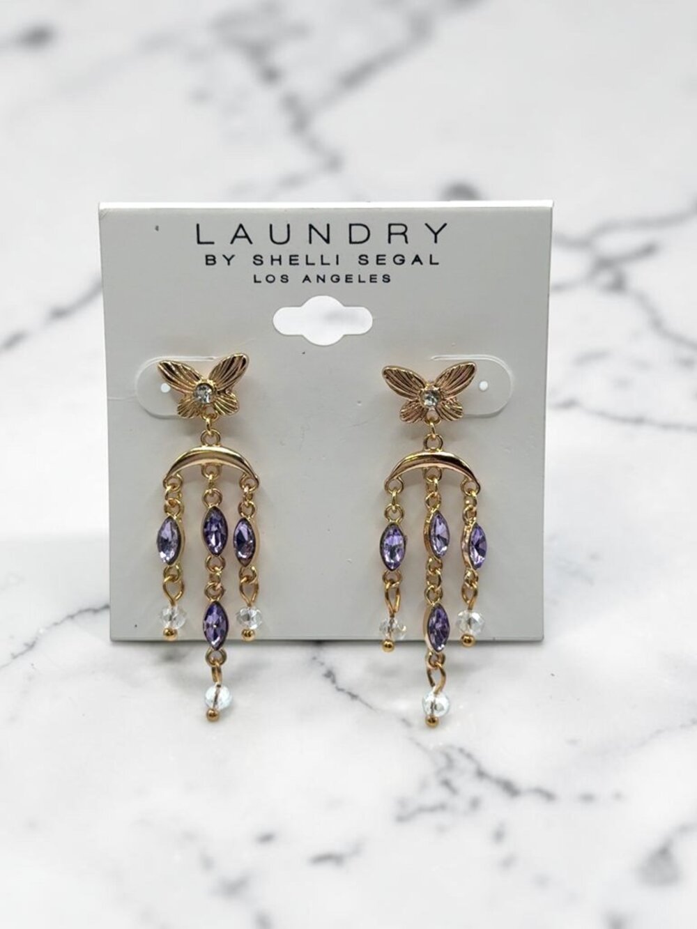 LAUNDRY by Shelli Segal Gold-Tone Butterfly Earrings